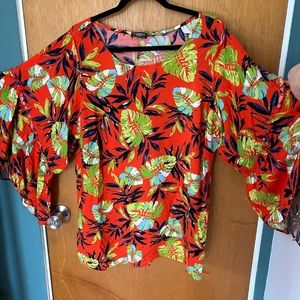 HANNAH Plus Size Women’s Tropical Blouse SIZE 2XL